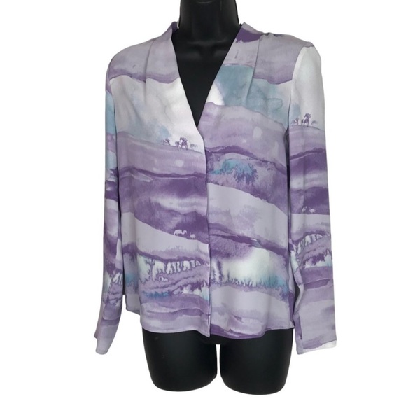 Babaton power blouse watercolour landscape print - Picture 2 of 12